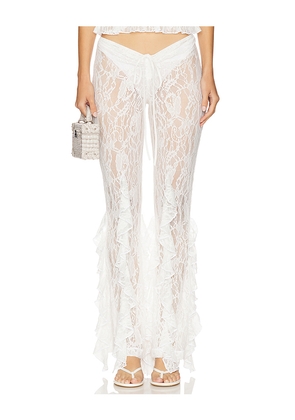 Leslie Amon Ruffle Pants in White. Size L. Also in XL.