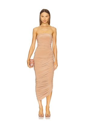 Norma Kamali Diana Strapless Gown in Nude. Size M. Also in S, XL.