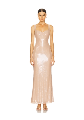 LOBA Disa Maxi Dress in Nude. Size L. Also in M, S, XL, XS, XXS.