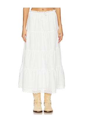 MORE TO COME Angela Maxi Skirt in White. Size L. Also in M, S, XL, XS, XXS.