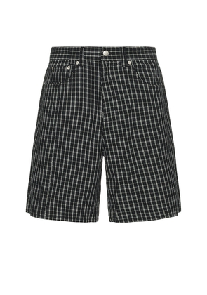 Obey Plaid Baggy Denim Shorts in Black. Size 30. Also in 34, 36.