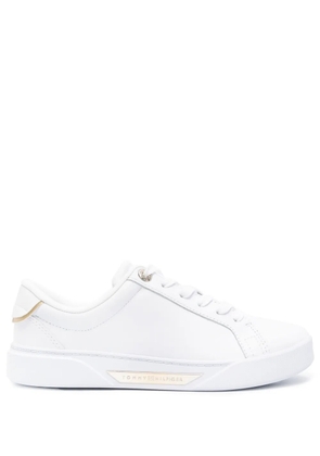 Tommy Hilfiger logo-plaque leather sneakers - White
