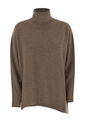 Vanisè Giuly high-neck asymmetrical sweater - Brown