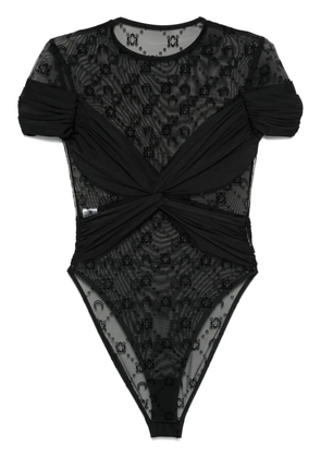 Marine Serre draped jersey bodysuit - Black
