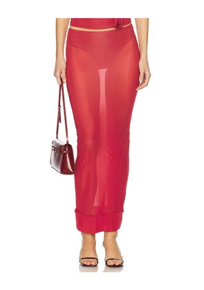 Maygel Coronel Jagua in Red.