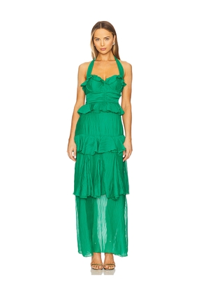 Line & Dot Cari Halter Maxi Dress in Green. Size L. Also in M, S, XS.