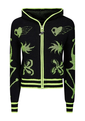 Chopova Lowena neon cartoon-graphics hoodie - Black