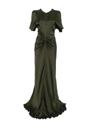 Victoria Beckham Bella draped short-sleeve dress - Green