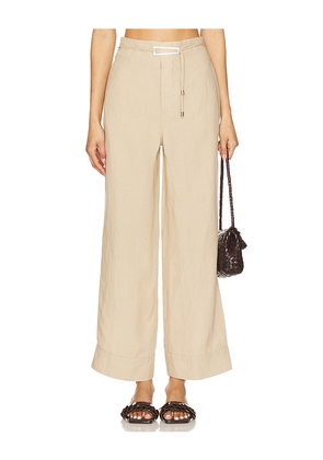 onia Air Linen Paperbag Trouser in Tan. Size 0. Also in 00.