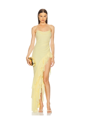 Michael Costello x REVOLVE Lorenza Maxi Dress in Lemon. Size L. Also in M, S.