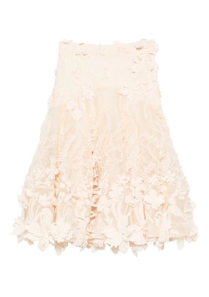 ZIMMERMANN floral-applique midi skirt - Neutrals