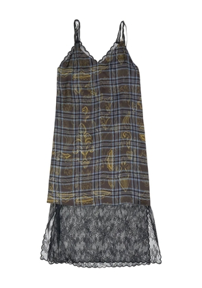 Bimba y Lola plaid lace midi dress - Blue