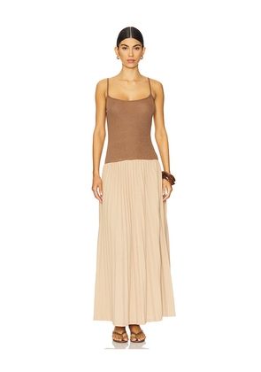 LIONESS Renaissance Maxi Dress in Chocolate. Size L. Also in M, S, XL, XS.
