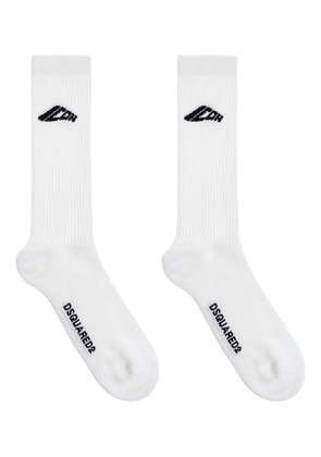 DSQUARED2 ribbed logo socks - White