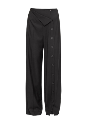 NISSA button-detail trousers - Black