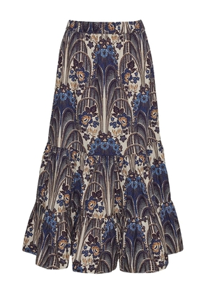 Cara Cara Chase printed tiered midi skirt - Neutrals