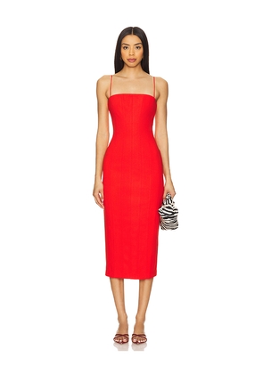 MISHA Irisa Midi Dress in Tangerine. Size M. Also in S, XL, XS.