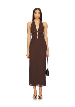 MISHA Celine Dress in Chocolate. Size L. Also in M, S, XL, XXL.