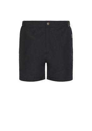 onia Calder Buckle 5 Swim Trunk in Black. Size 31. Also in 32, 36.