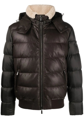 Moorer panelled down-padded jacket - Brown