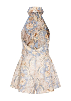 ZIMMERMANN halter belted playsuit - Blue