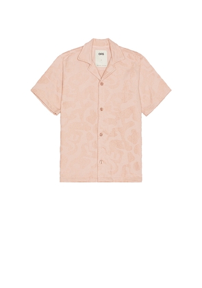 OAS Blush Puzzlotec Cuba Terry Shirt in Blush. Size L. Also in S, XL/1X.