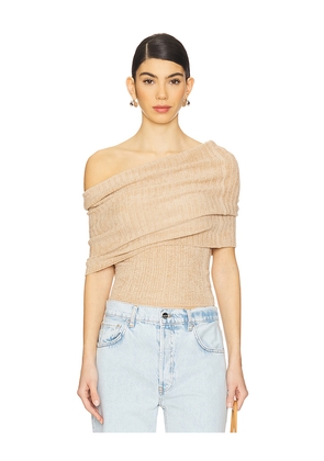 Lovers and Friends Gerda Off The Shoulder Top in Beige. Size M. Also in S, XS.