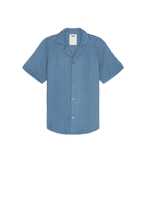 OAS Coronet Cuba Waffle Shirt in Blue. Size L. Also in M, S.
