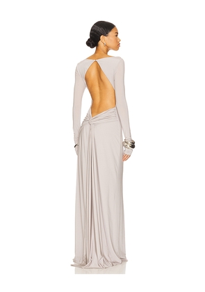 MISHA The Blake Jersey Dress in Neutral. Size L. Also in M, XS.