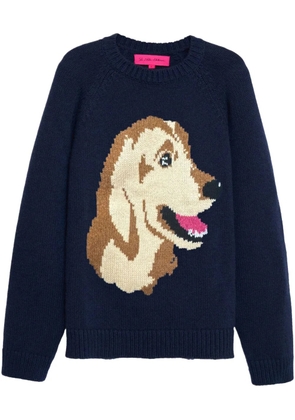 The Elder Statesman retriever-motif sweater - Blue