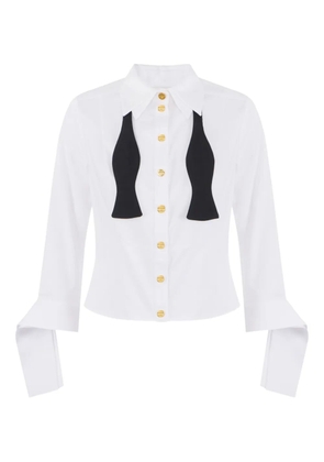 Elisabetta Franchi bow-tie poplin shirt - White