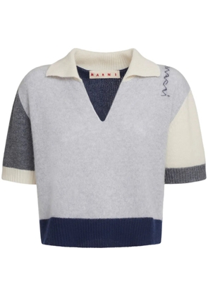 Marni v-neck ribbed t-shirt - Grey