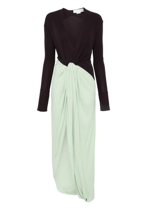 Victoria Beckham knot-detail jersey gown - Green