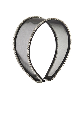 LELET NY Ella Mesh Crystal Headband in Black.