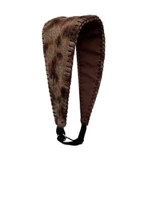 LELET NY Erin Whipstitch Headwrap in Brown.