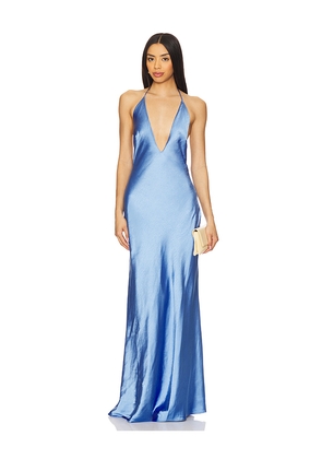 MISHA Honor Gown in Blue. Size L. Also in M, S, XL, XXS.
