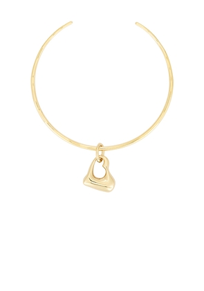 LELET NY Mara Heart Choker in Metallic Gold.