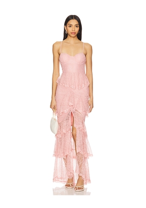 MAJORELLE Zelda Fitz Gown in Pink. Size L. Also in M, S, XL, XS, XXS.