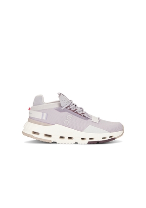 On Cloudnova 2 in Lavender. Size 7.5. Also in 9.