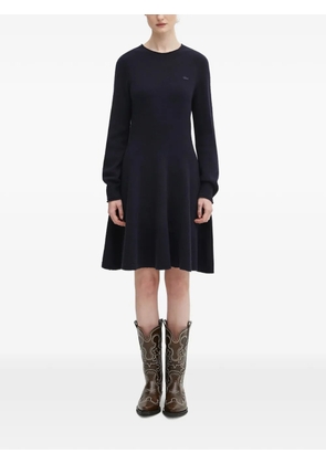 Lacoste long-sleeves logo mini dress - Blue