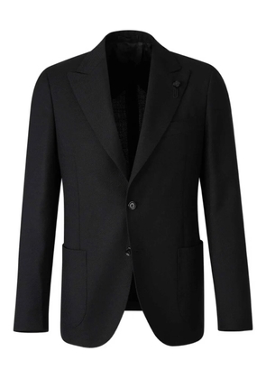 Lardini two-button herringbone blazer - Black
