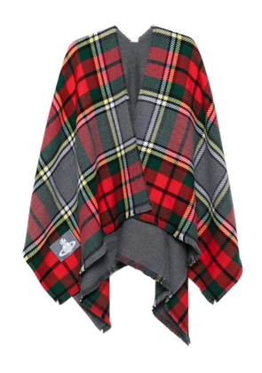 Vivienne Westwood tartan fringed poncho - Grey