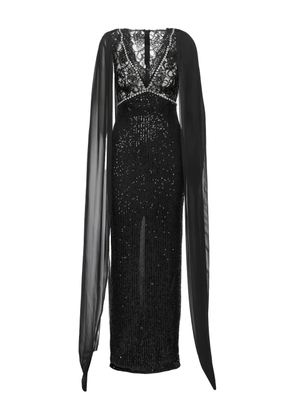 NISSA sequin lace maxi dress - Black