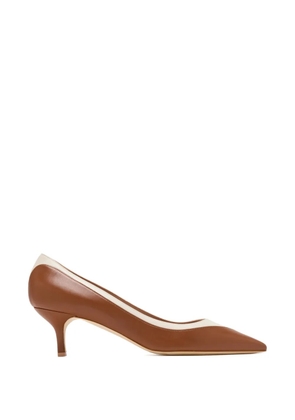 Malone Souliers Emmanuelle pointed toe contrast pumps - Brown