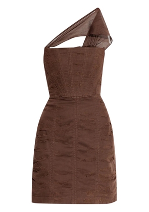 DSQUARED2 one-shoulder mini dress - Brown