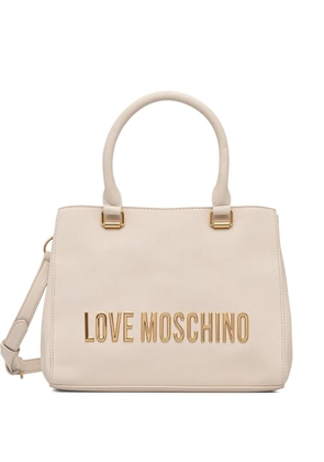 Love Moschino logo-plaque cross-body bag - Neutrals