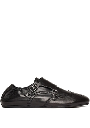 Scarosso Johnny buckled brogue monk shoes - Black