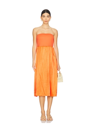 Michael Stars Solange Midi Dress in Orange. Size L. Also in M, S, XS.
