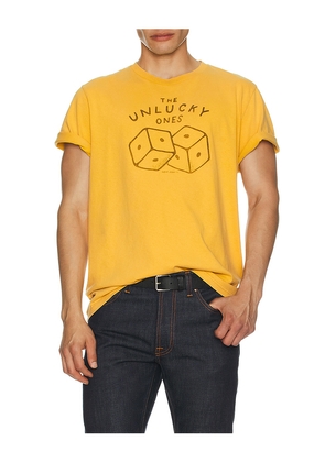Nudie Jeans Roy Unlucky Tee in Mustard. Size L. Also in M.
