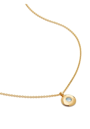 Monica Vinader 18kt recycled gold vermeil Birthstone aquamarine pendant necklace